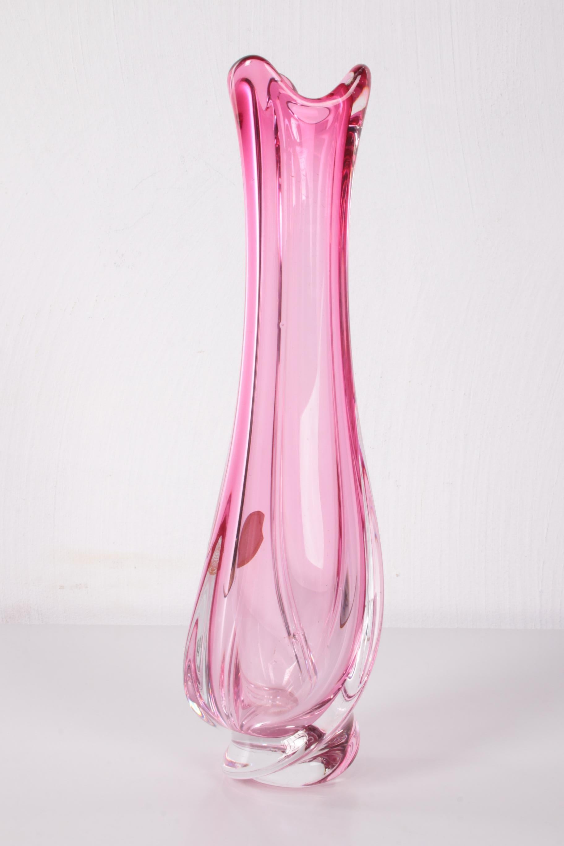 Mid-Century Modern Vintage Crystal Vase from Val St-Lambert Belgium, 1960