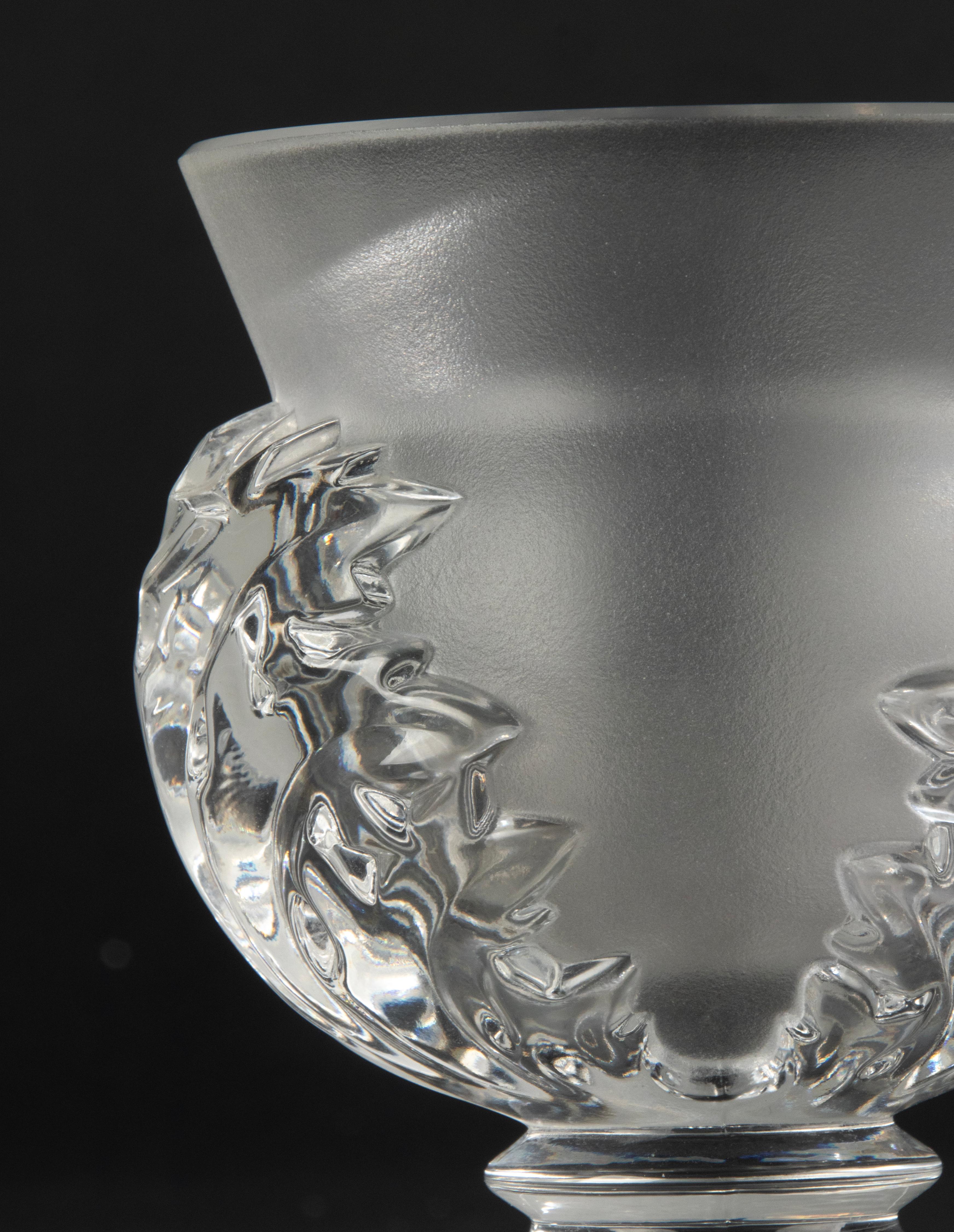 French Vintage Crystal Vase - Lalique - Saint Cloud  For Sale