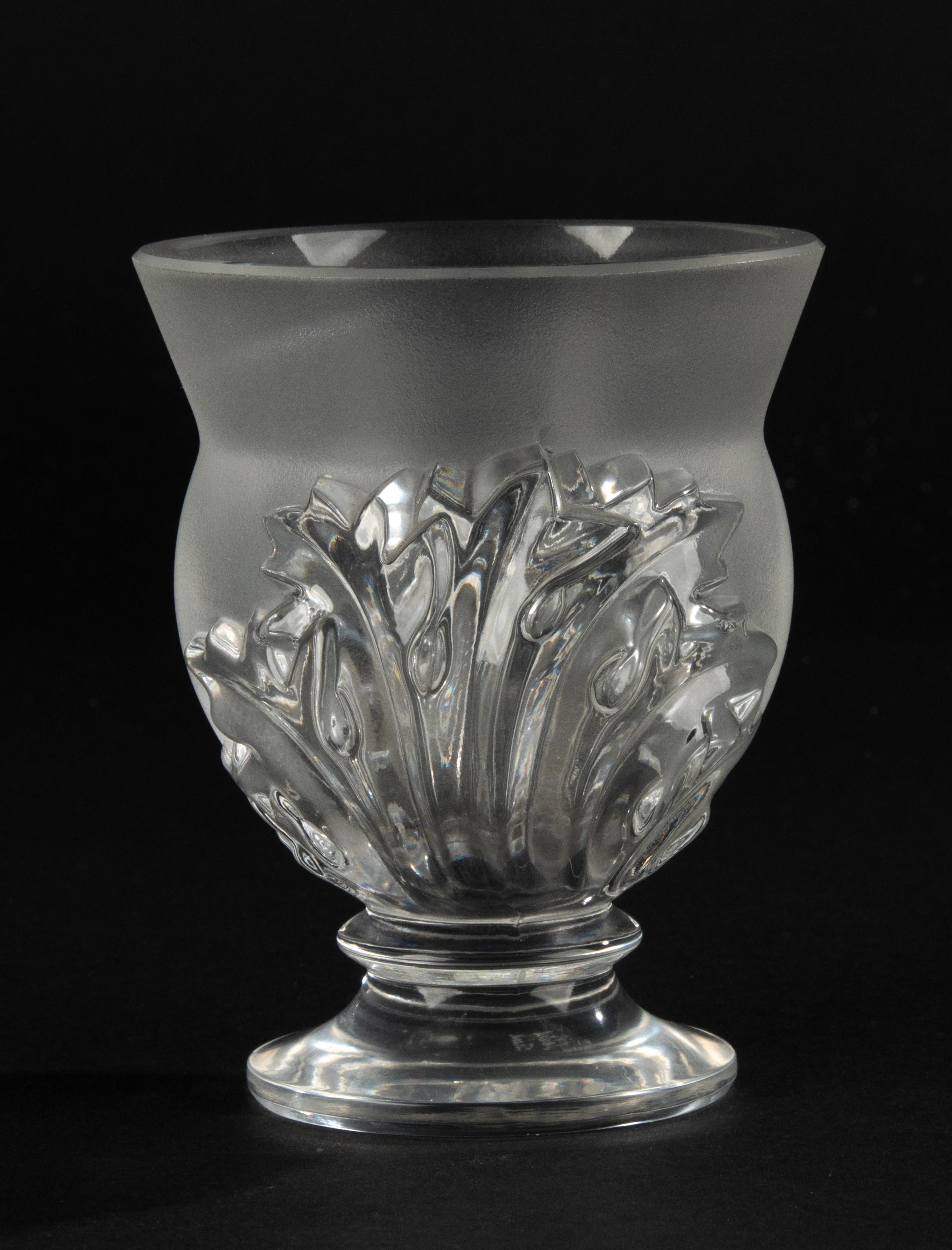 French Vintage Crystal Vase - Lalique - Saint Cloud  For Sale