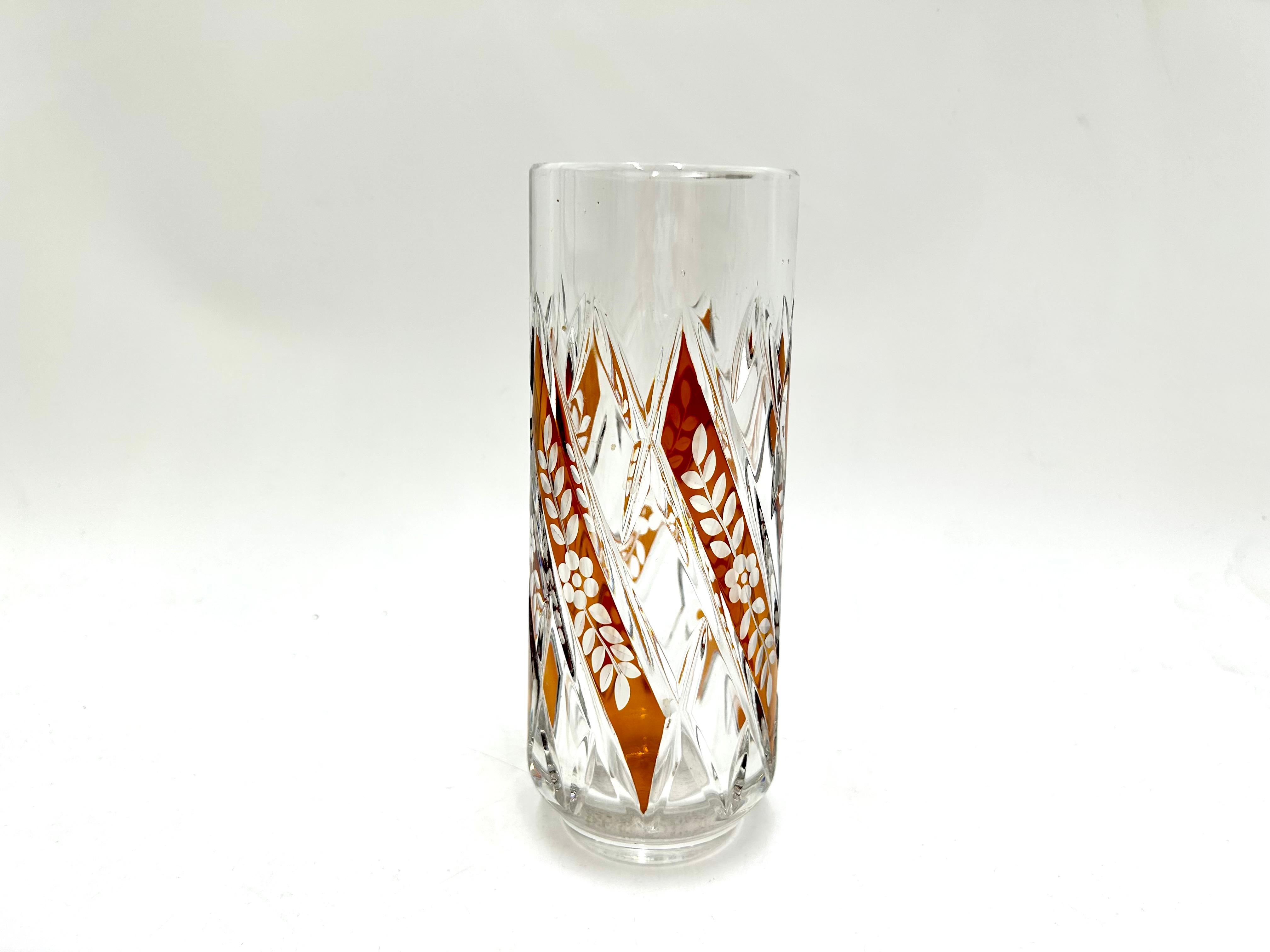 Mid-20th Century Vintage Crystal Vase, Poland, 1960s For Sale
