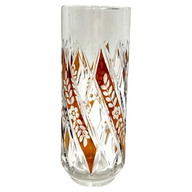Vintage crystal vase, Poland, 1960s For Sale at 1stDibs