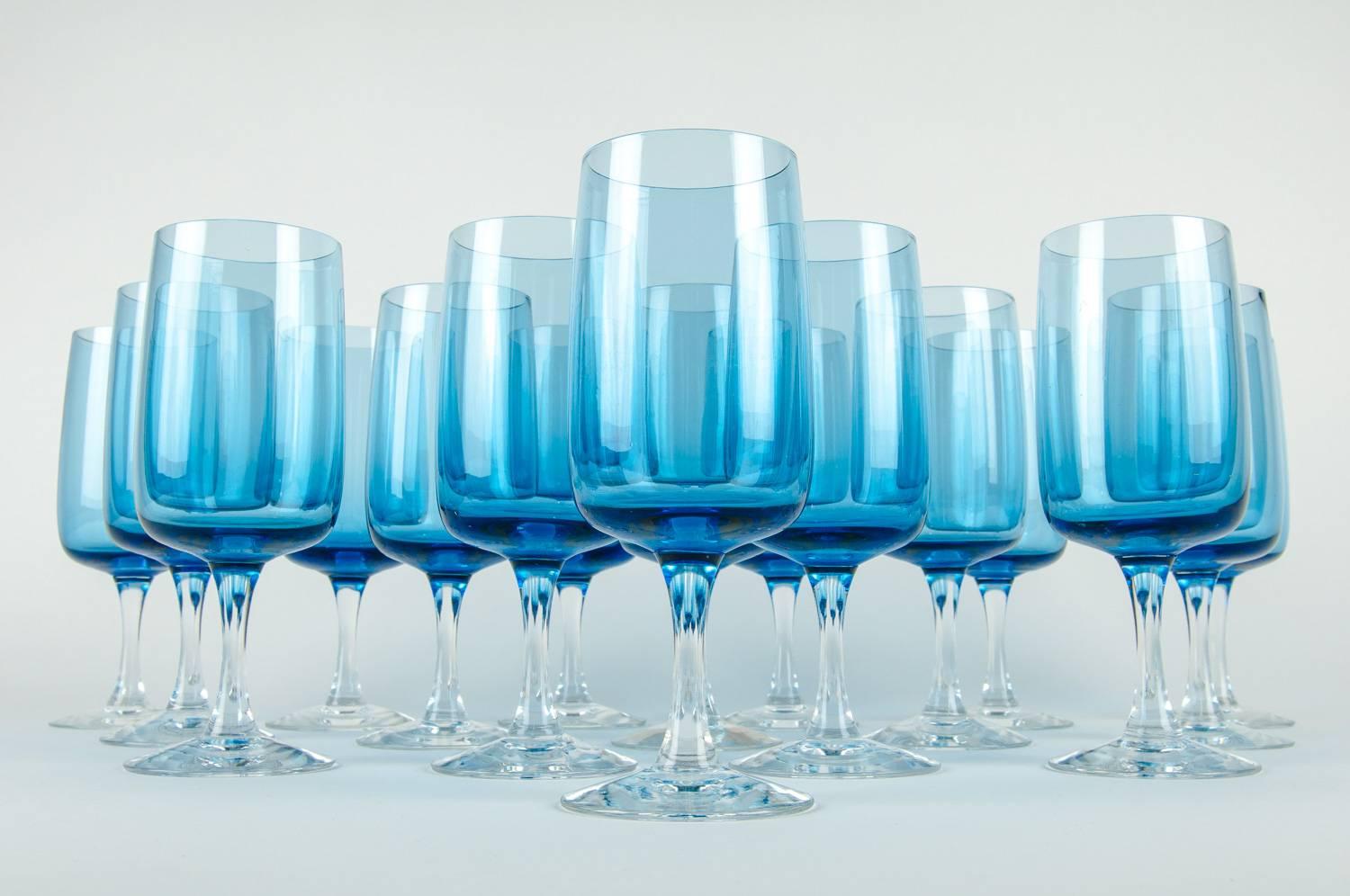 Vintage Crystal Wine / Water Barware Glass Set 3