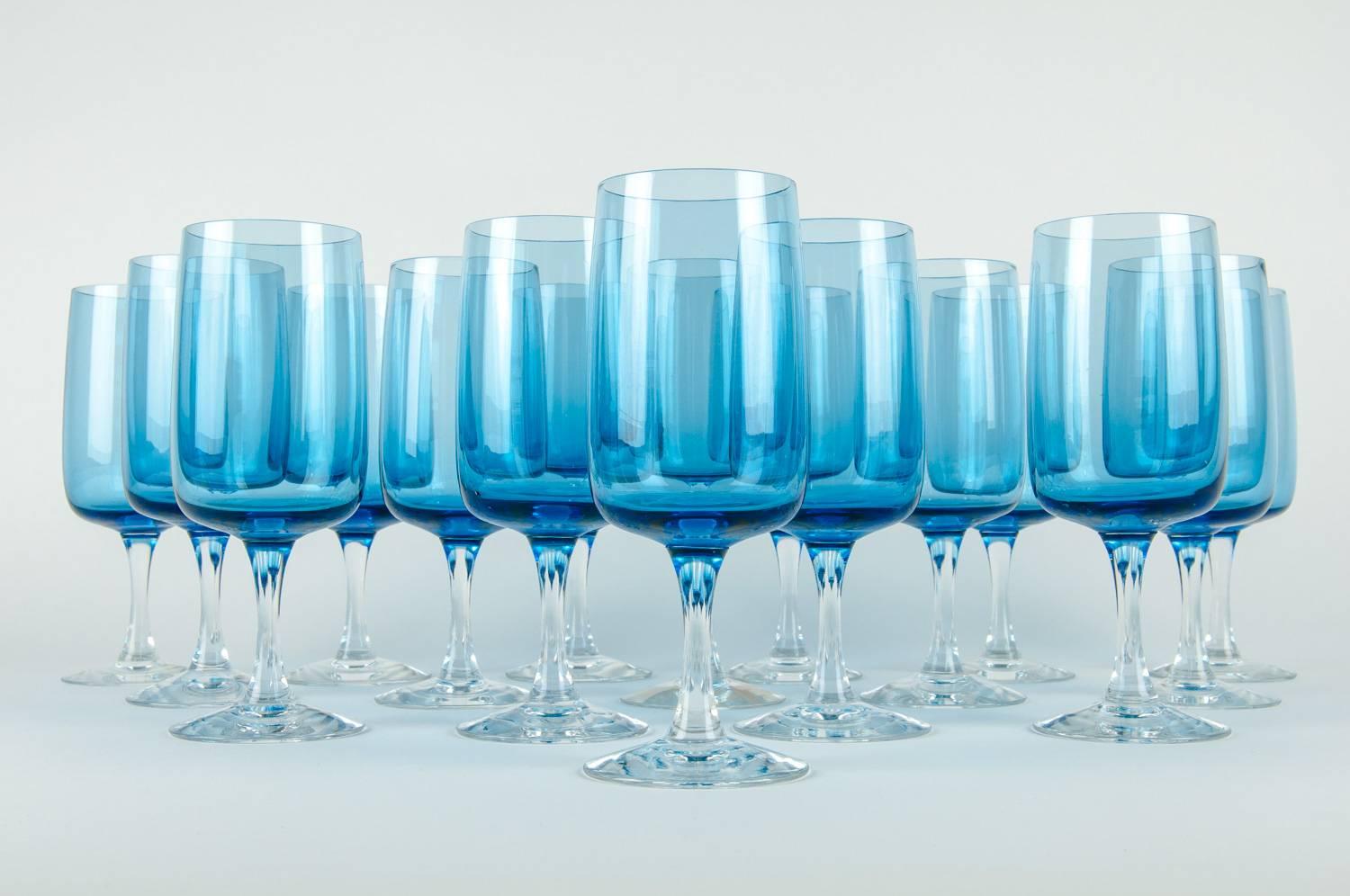 Vintage Crystal Wine / Water Barware Glass Set 4