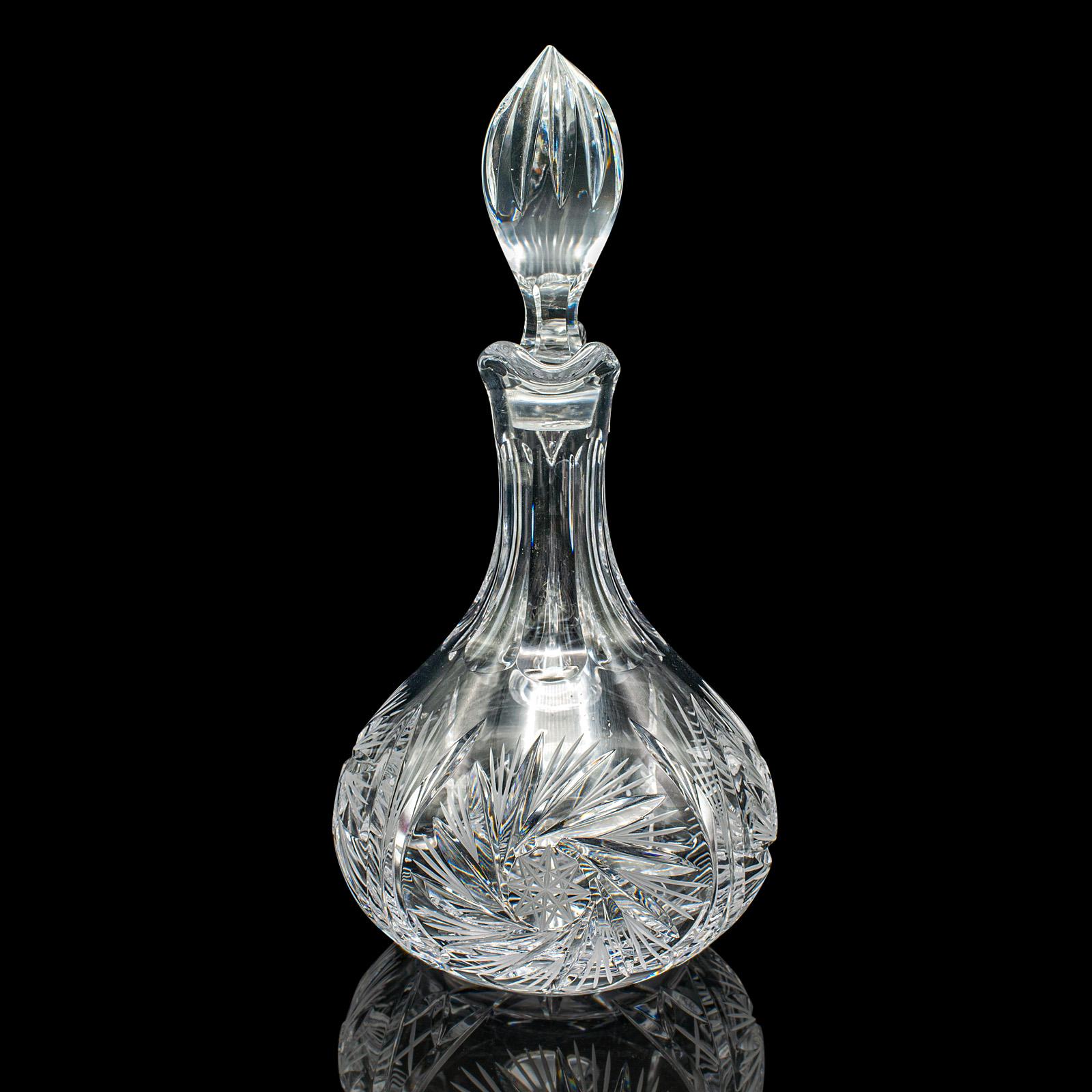 Vintage Aguamanil de Cristal para Vino, Inglés, Cristal, Claret, Decantador de Aguardiente, Mediados de Siglo Moderno de mediados de siglo en venta