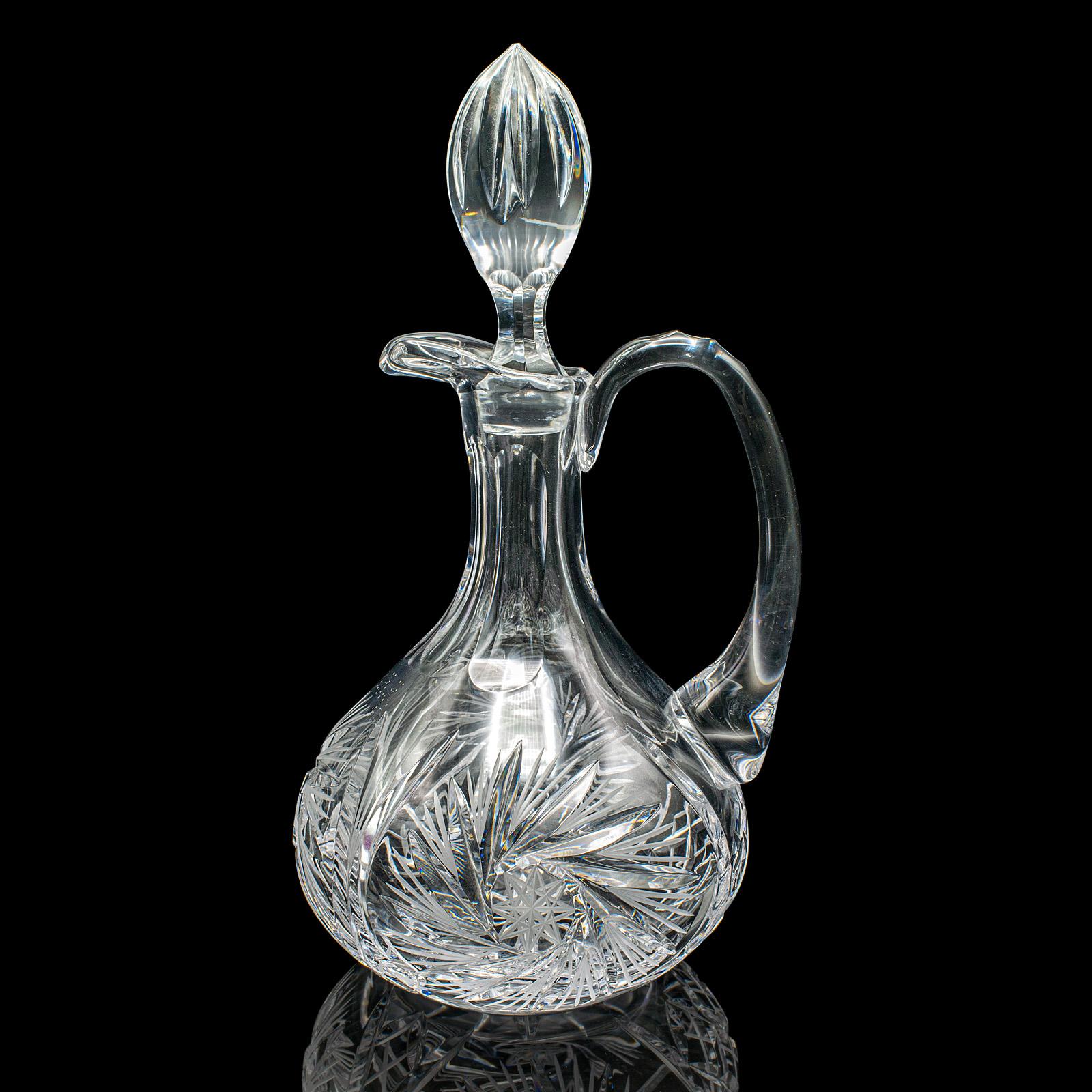 Vintage Aguamanil de Cristal para Vino, Inglés, Cristal, Claret, Decantador de Aguardiente, Mediados de Siglo mediados del siglo XX en venta