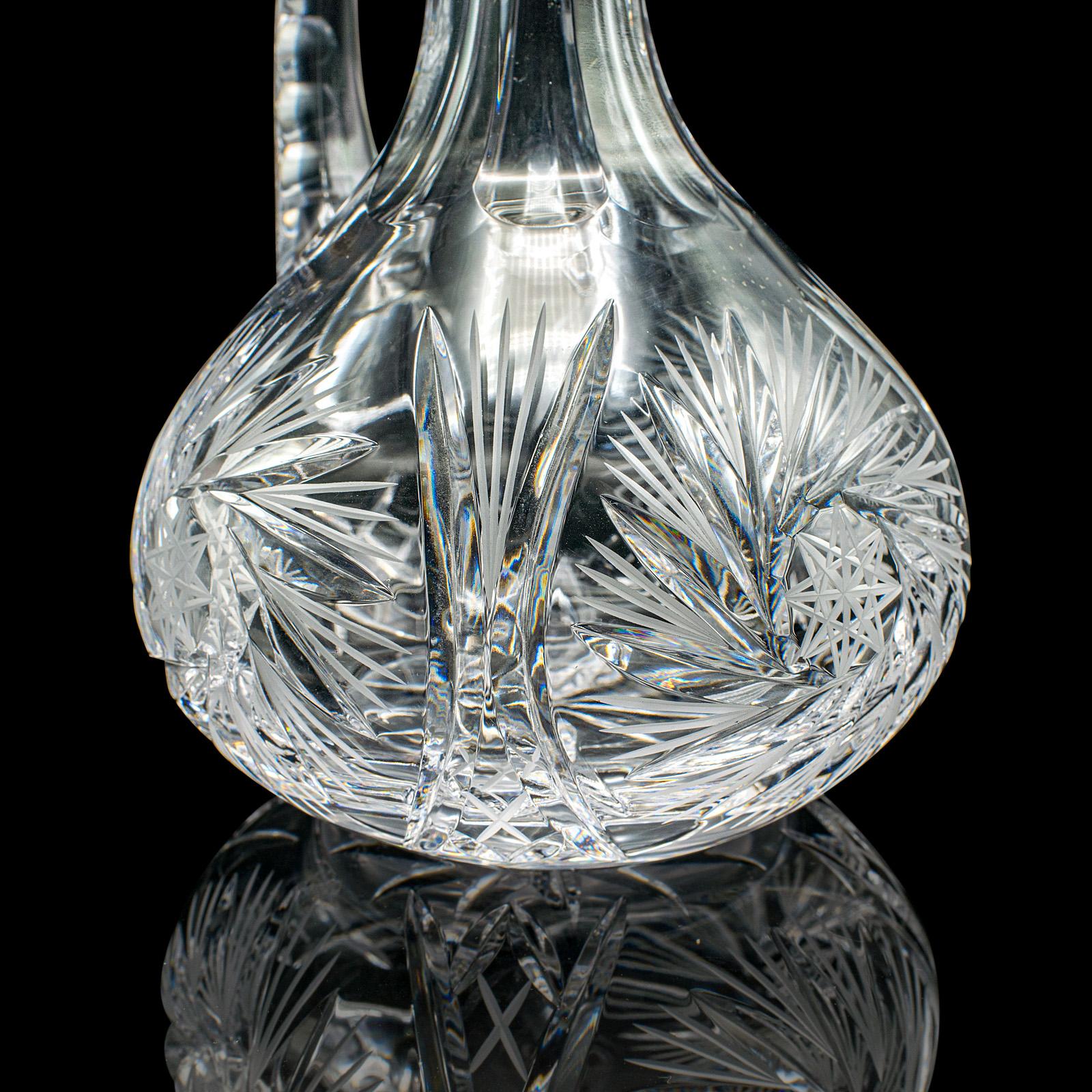 Vintage Aguamanil de Cristal para Vino, Inglés, Cristal, Claret, Decantador de Aguardiente, Mediados de Siglo en venta 1