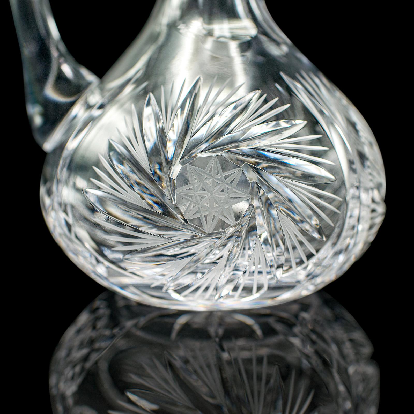 Vintage Aguamanil de Cristal para Vino, Inglés, Cristal, Claret, Decantador de Aguardiente, Mediados de Siglo en venta 2