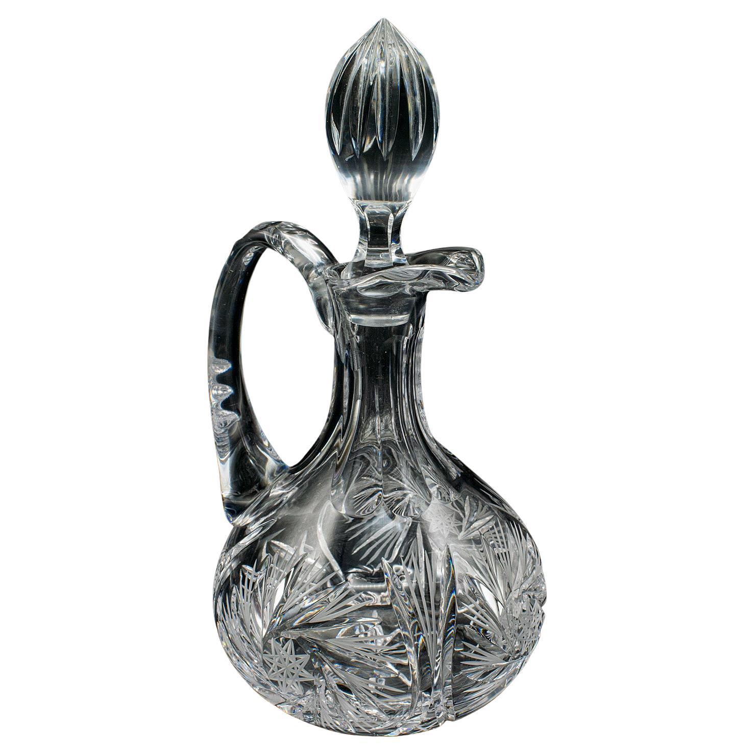 Calice da vino in cristallo d'epoca, inglese, vetro, claret, decanter per liquori, metà del secolo scorso