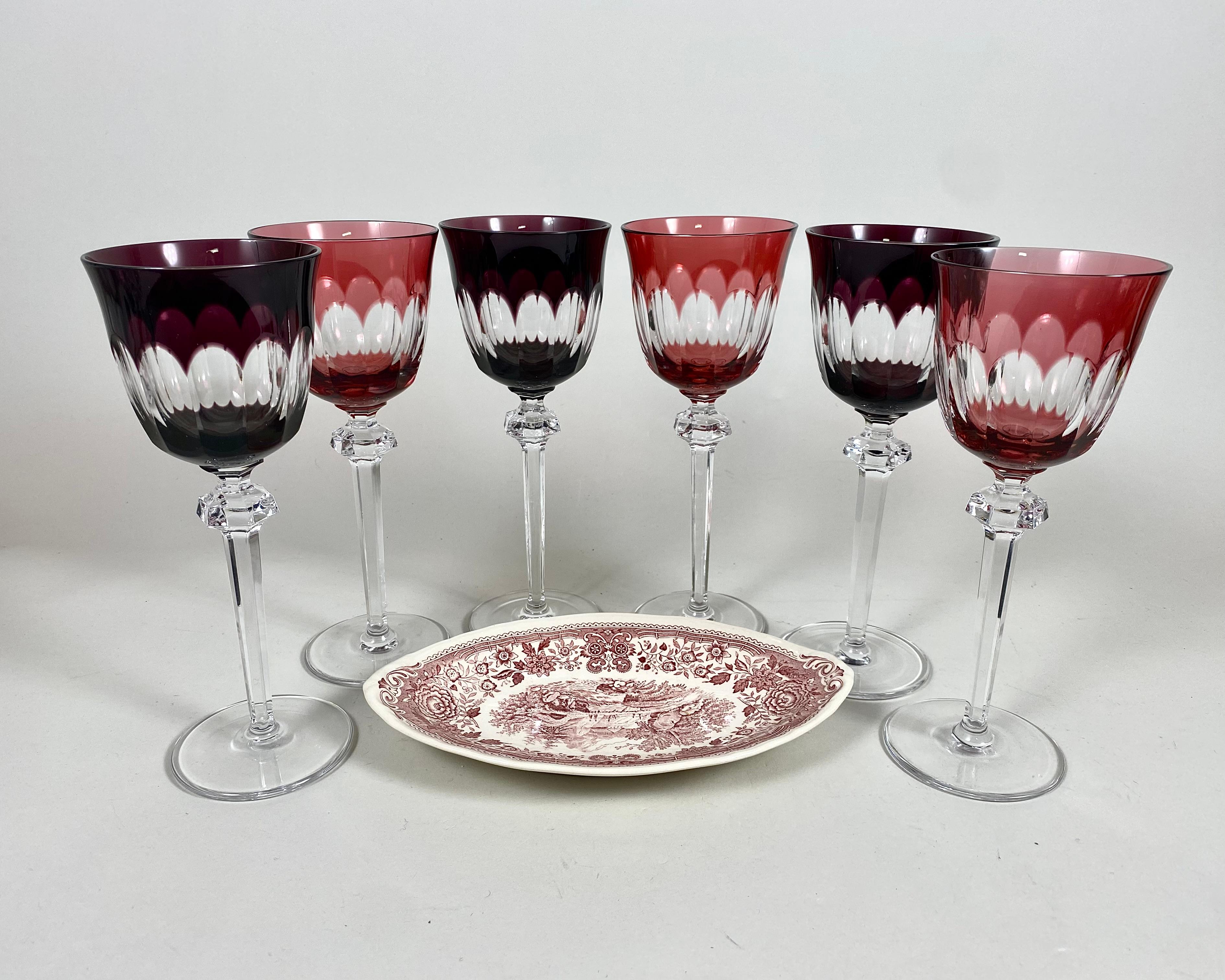 Tedesco Calici da vino in cristallo d'epoca, 6 pezzi, Karl Klokotschnik, Germania, anni '70 in vendita