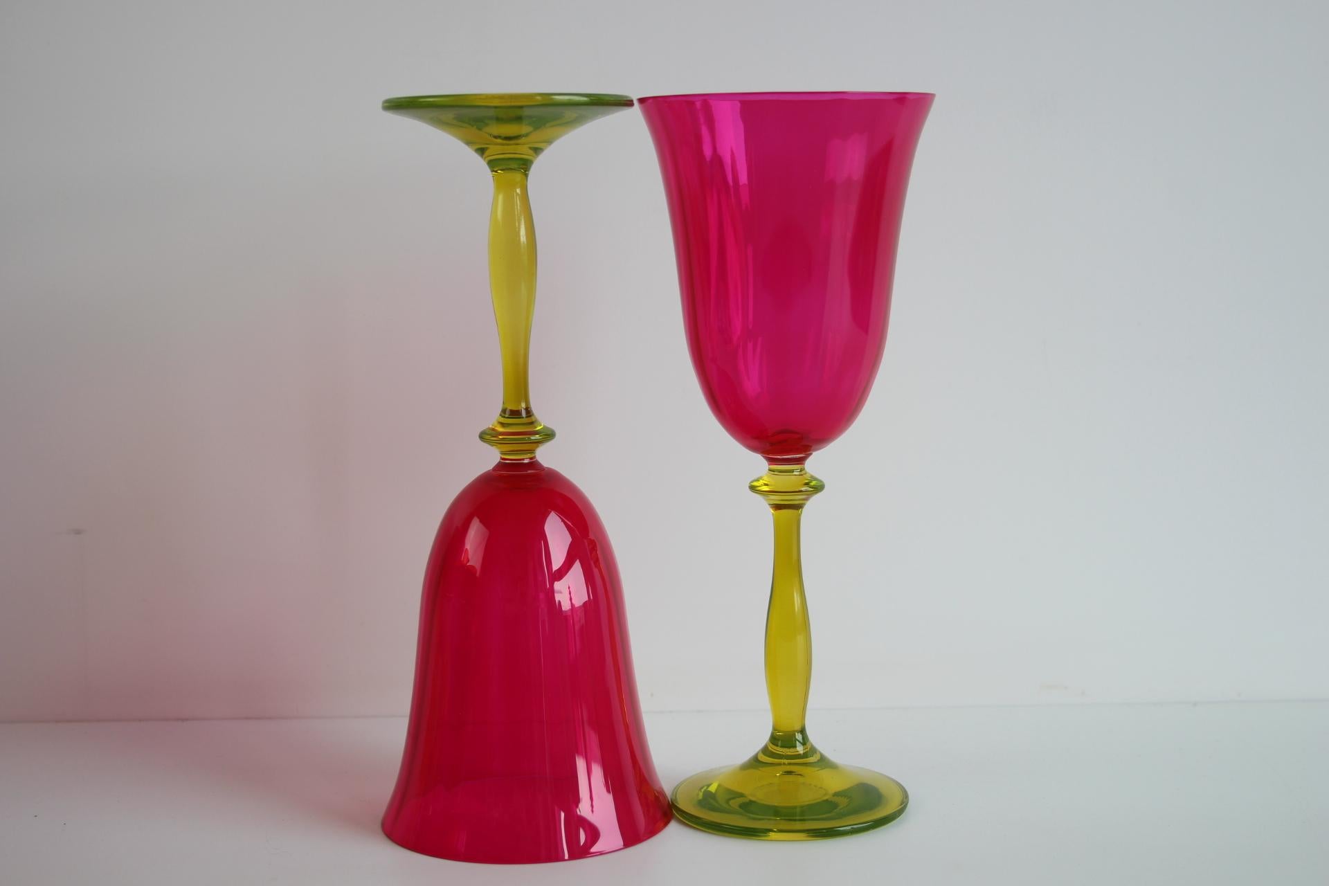Vintage Crystalex Wine Glasses Set of 6 – Bohemian Glass, Czech Republic, 1990s For Sale 5