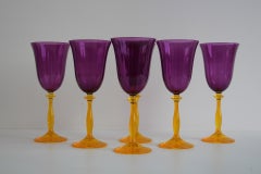 Vintage Crystalex Wine Glasses Set of 6 – Bohemian Glass, Czech Republic, 1990s