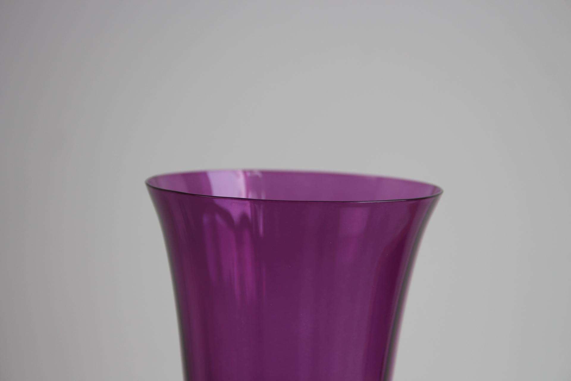 Vintage Crystalex Wine Glasses Set of 6 – Bohemian Glass, Czech Republic, 1990s In Excellent Condition For Sale In Praha, CZ