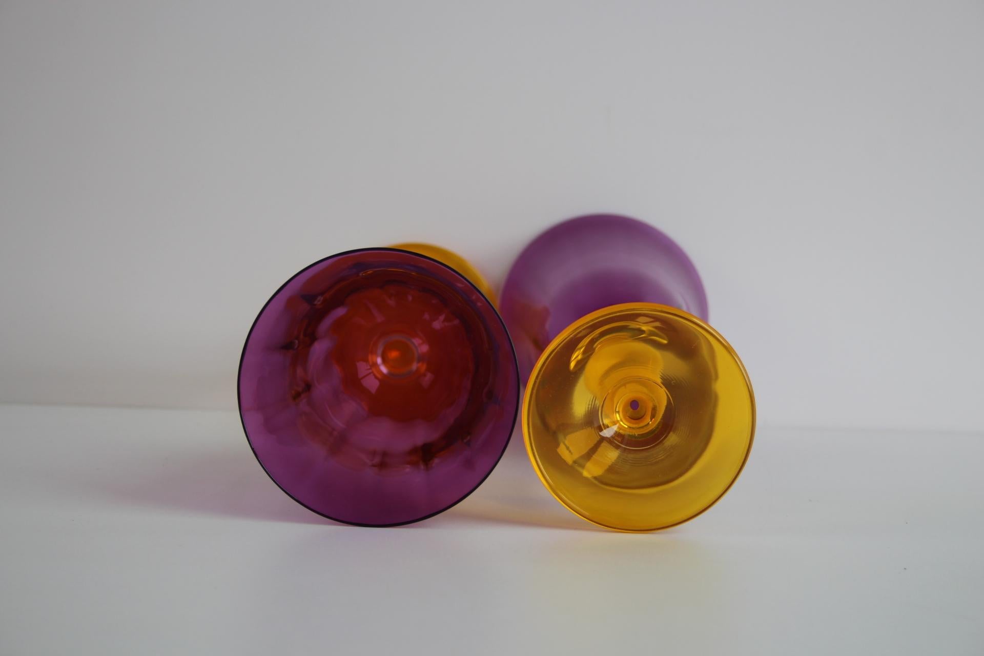 Vintage Crystalex Wine Glasses Set of 6 – Bohemian Glass, Czech Republic, 1990s For Sale 2