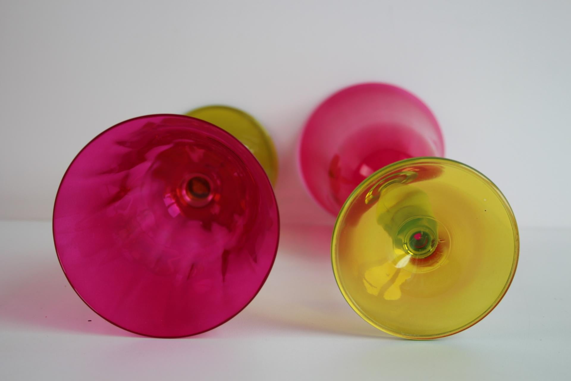 Vintage Crystalex Wine Glasses Set of 6 – Bohemian Glass, Czech Republic, 1990s For Sale 3