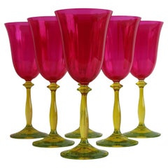 Vintage Crystalex Wine Glasses Set of 6 – Bohemian Glass, Czech Republic, 1990s