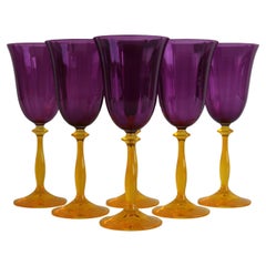 Vintage Crystalex Wine Glasses Set of 6 – Bohemian Glass, Czech Republic, 1990s