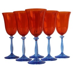 Vintage Crystalex Wine Glasses Set of 6 – Bohemian Glass, Czech Republic, 1990's