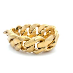 Vintage Cuban 99.70 Grams 18 Karat Yellow Gold Link Bracelet