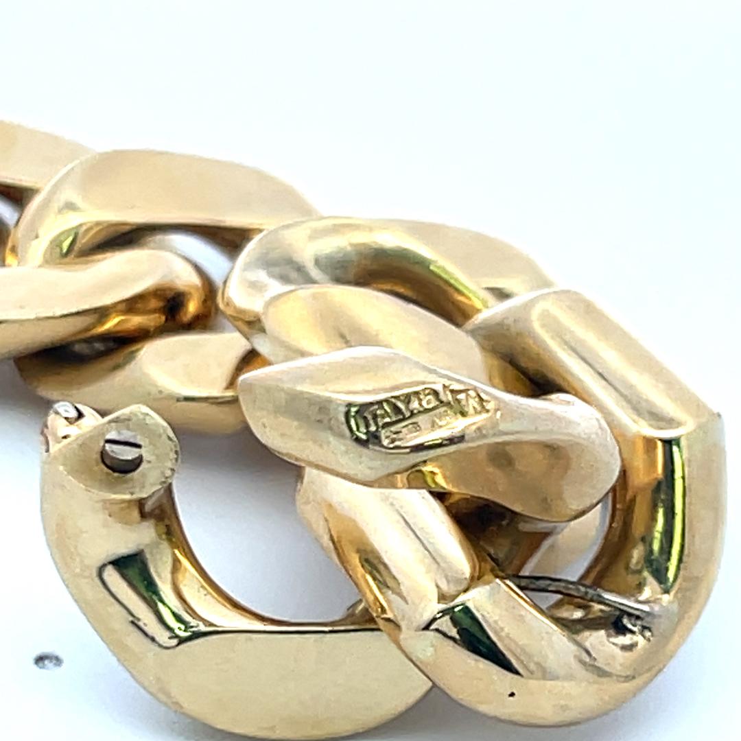 Pulsera de eslabones vintage cubana de oro amarillo de 18 quilates de 99,70 gramos en venta 2
