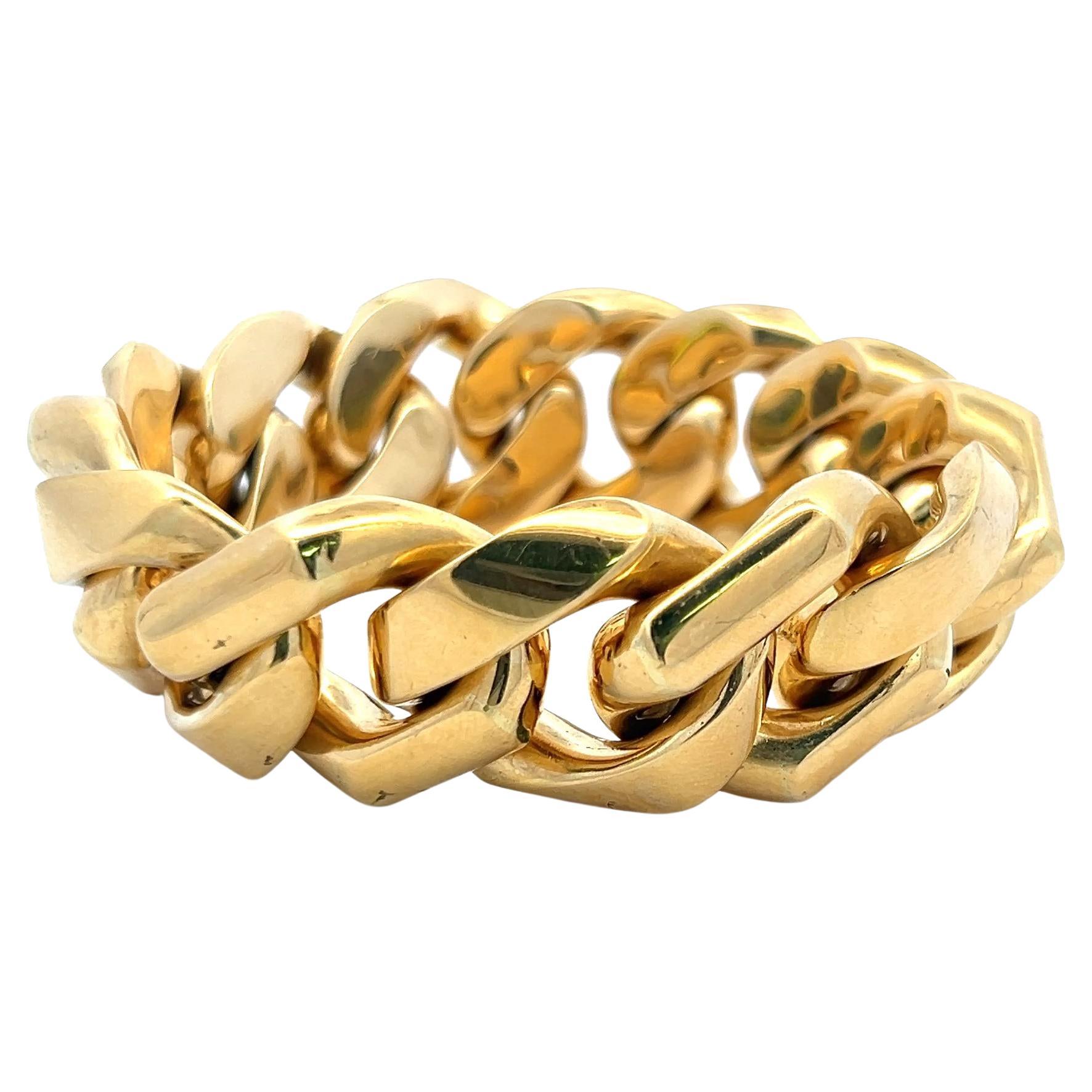 Vintage Cuban 99.70 Grams 18 Karat Yellow Gold Link Bracelet