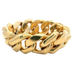 Vintage Cuban 99.70 Grams 18 Karat Yellow Gold Link Bracelet