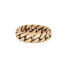 Vintage Cuban Curb Link Ring Sz 6 Vintage 6mm Band 14k Yellow Gold Stacking