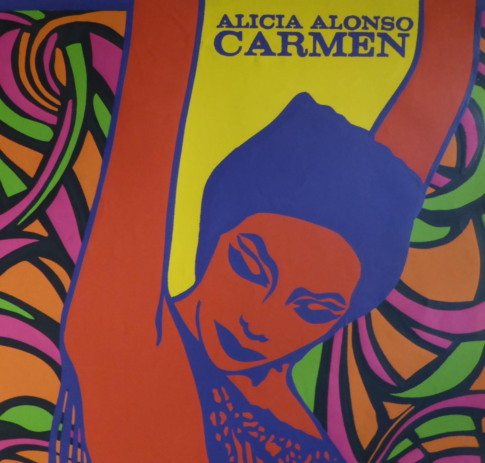 Pop Op art ballet silkscreen Cuban vintage poster of adaptation by “ALICIA ALONSO – CARMEN”  by Antonio Fernández Reboiro 1970 for the ICAIC.
Lower right engraved reboiro/70 and signed in ink roboiro
Condition:  Very Good. Bottom shows some minor
