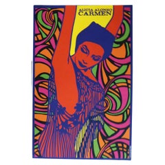 Retro Cuban Pop Op Poster ALICIA ALONSO Ballet Adaptation Opera CARMEN 1970