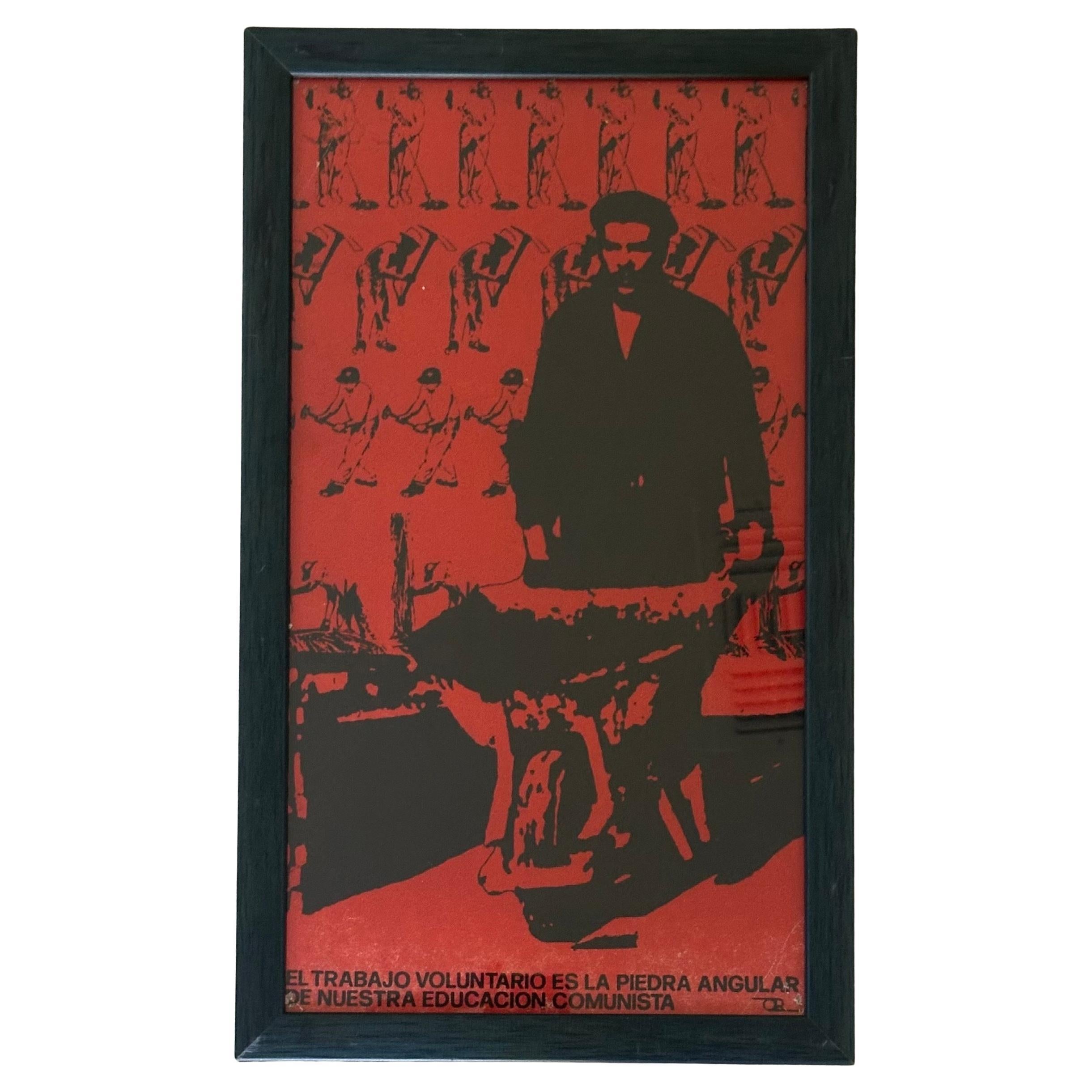 Vintage Cuban Revolution Communist Propoganda Poster - Rare