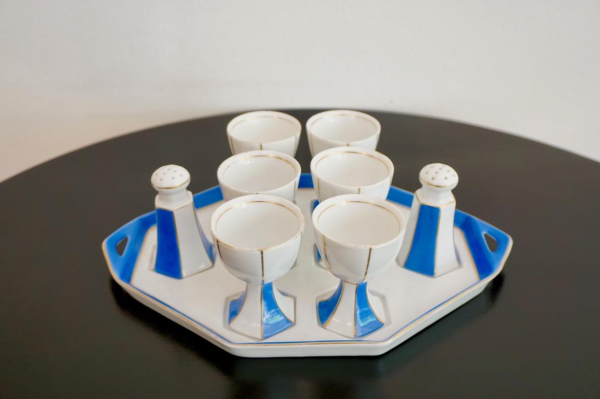 Vintage Cubist Egg Cups, Salt and Pepper Shaker from Bauer and Pfeiffer Wurttemb 5