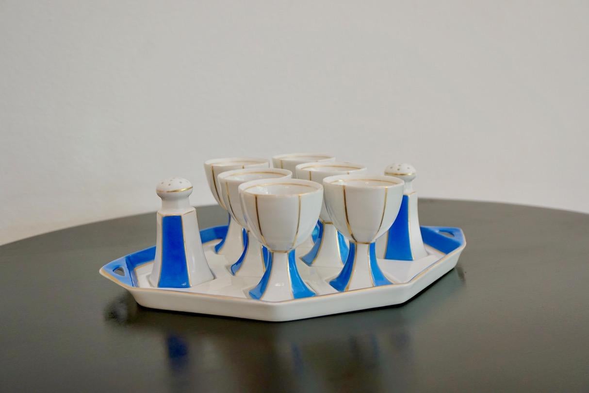 Vintage Cubist Egg Cups, Salt and Pepper Shaker from Bauer and Pfeiffer Wurttemb 6