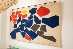 Arazzo d'epoca di ispirazione cubista di Robert Goodnough,  USA, circa 1980