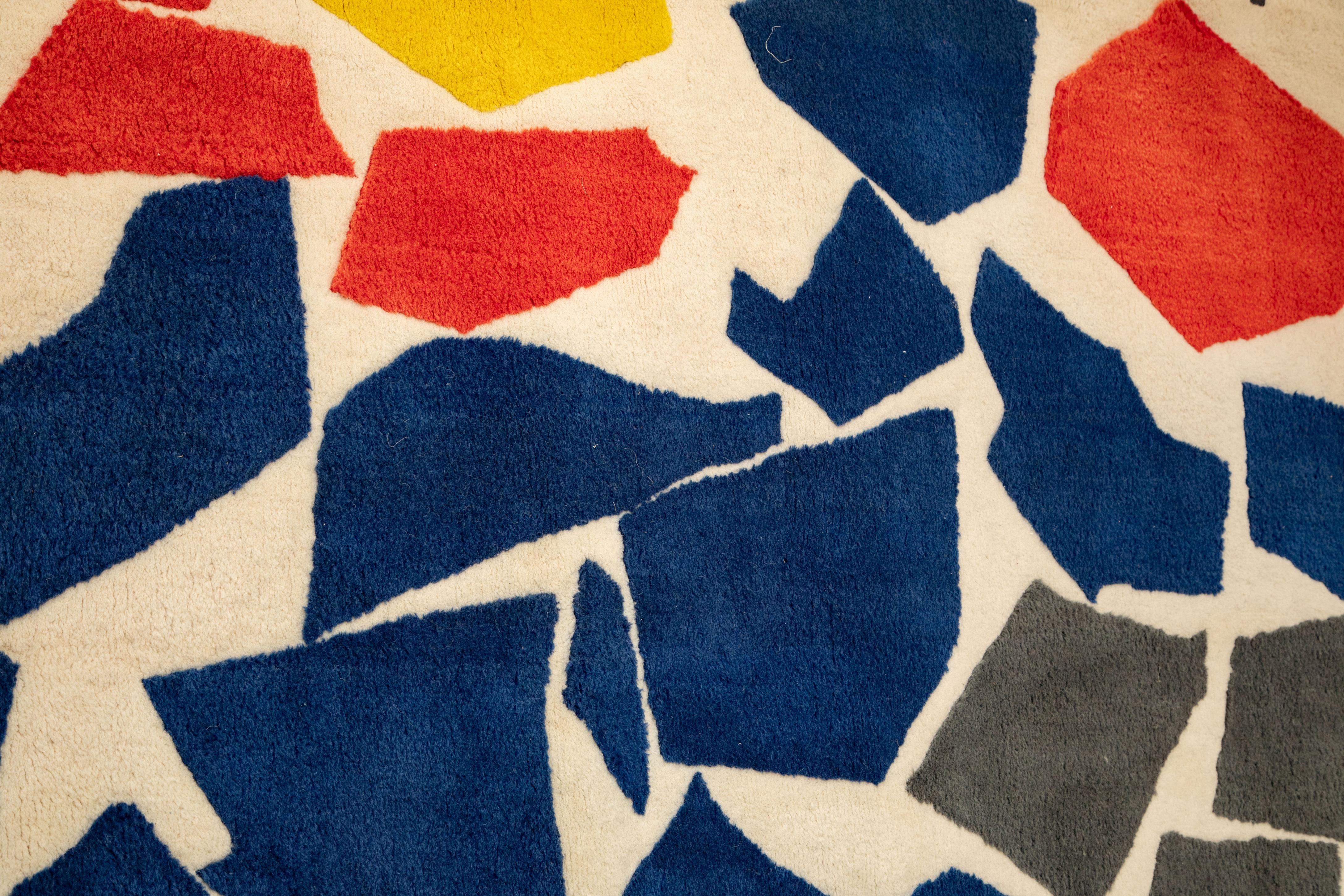 Arazzo d'epoca di ispirazione cubista di Robert Goodnough,  USA, circa 1980 In condizioni ottime in vendita a Miami, FL