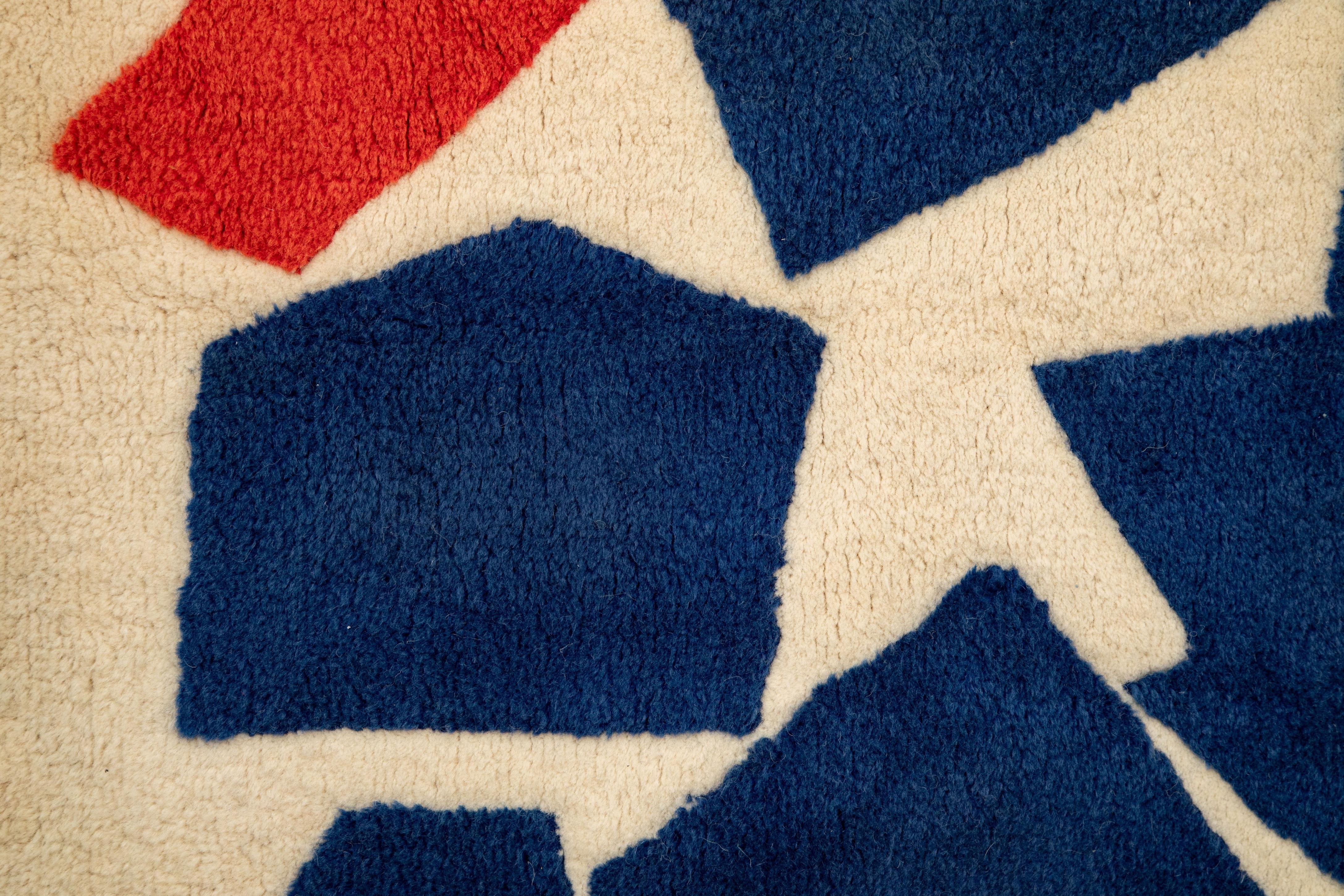 Lana Arazzo d'epoca di ispirazione cubista di Robert Goodnough,  USA, circa 1980 in vendita