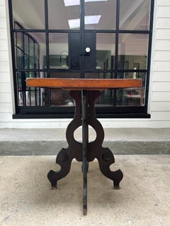 Vintage cubist parquetry side table