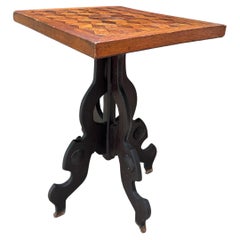 Vintage cubist parquetry side table