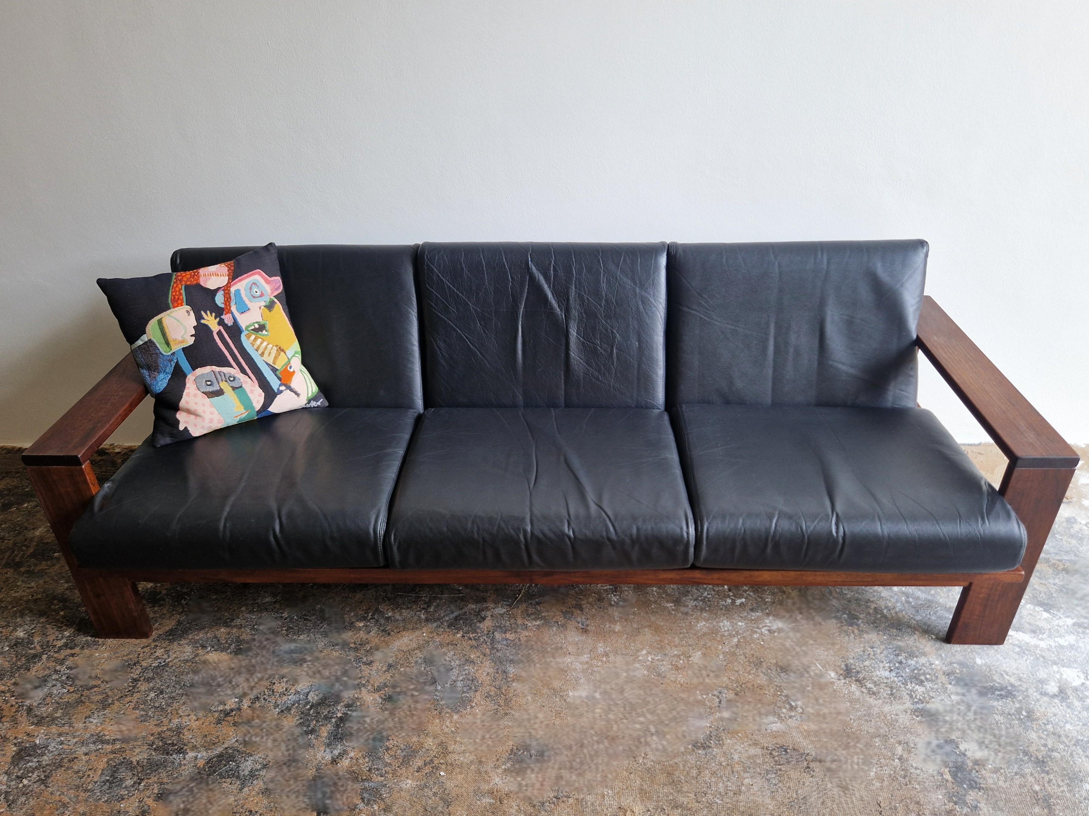 Fin du 20e siècle Sofa cubiste vintage à 3 places, années 1970 en vente