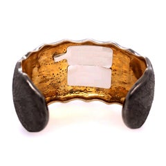 Manschette mit Diamanten und Goldmotiv aus 18 Karat Gold und Silber