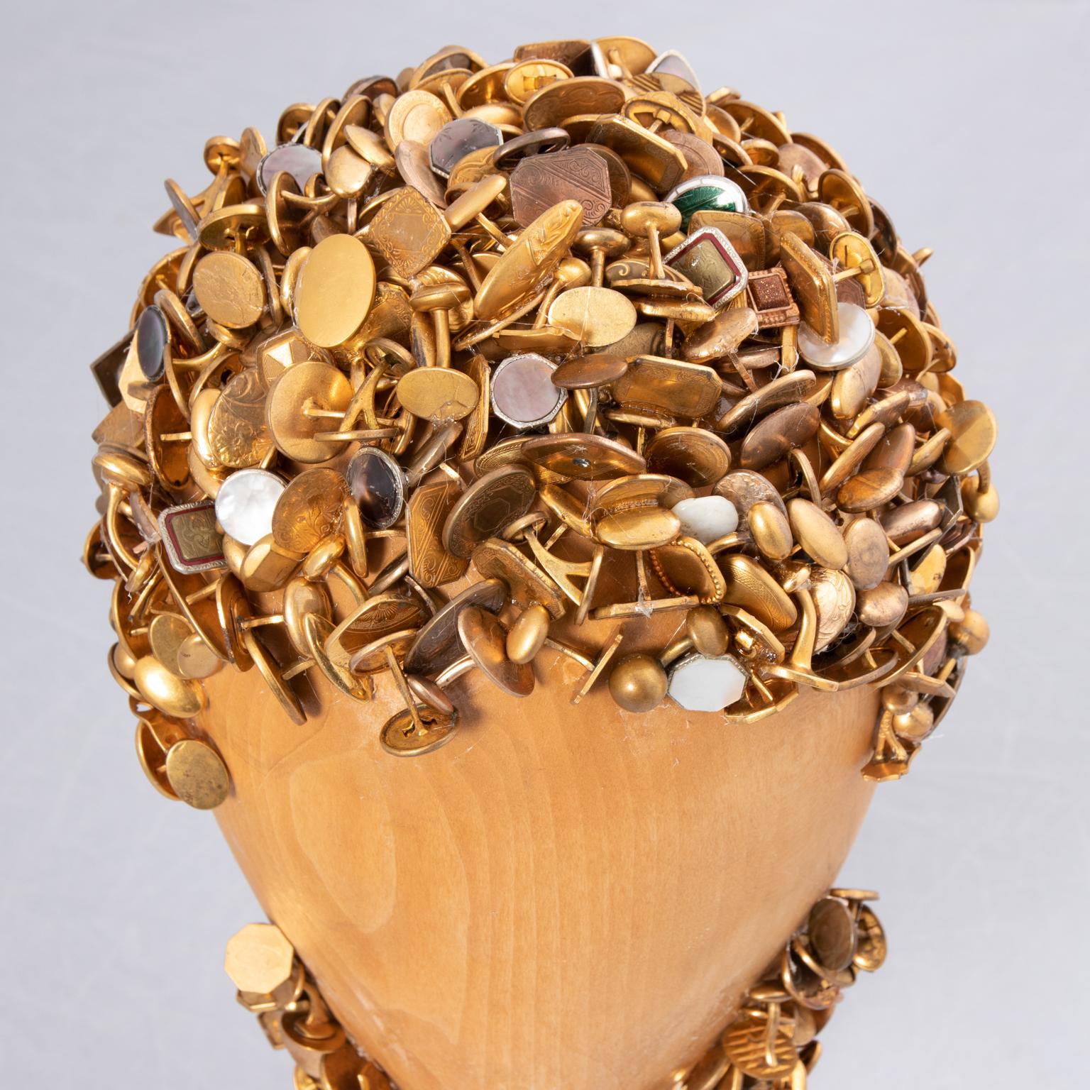Wood Vintage Cufflink Head For Sale