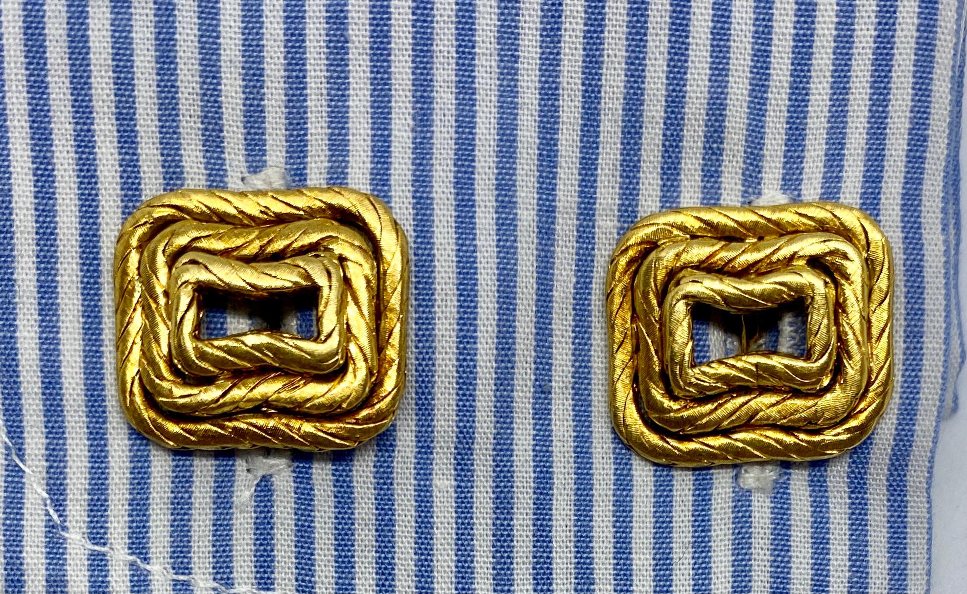 Vintage Cufflinks in 18K Yellow Gold by Buccellati In Good Condition For Sale In San Rafael, CA