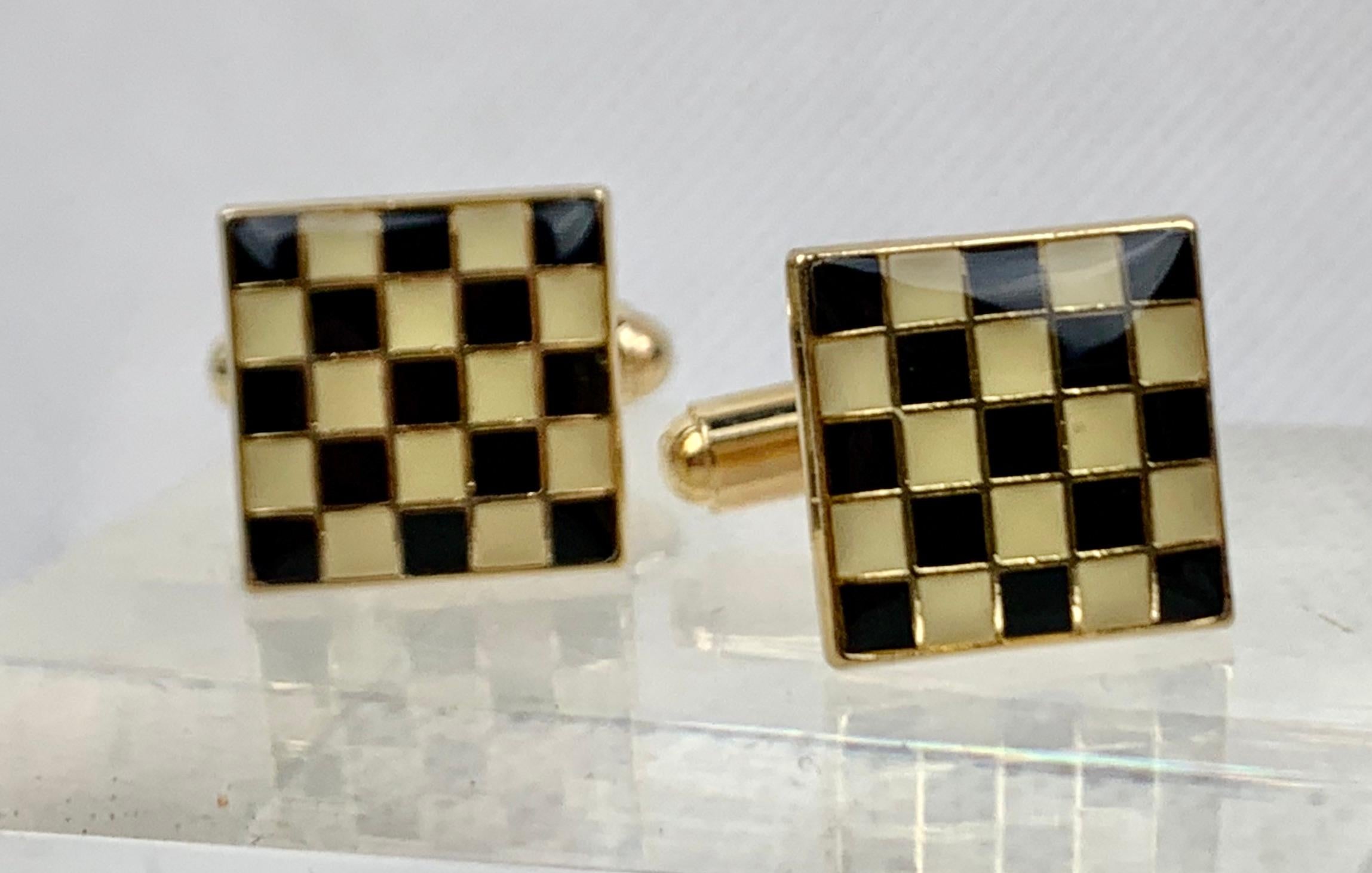 checkerboard cufflinks