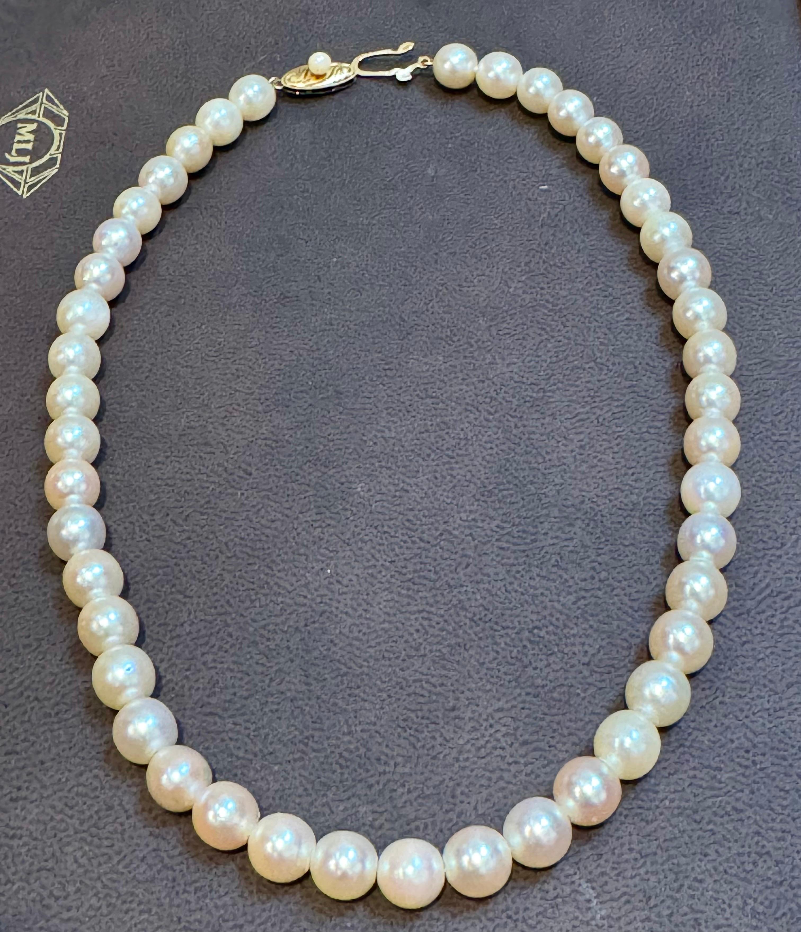 Vintage Cultured Akoya Pearl  Necklace Length smaller then normal necklaces is 14