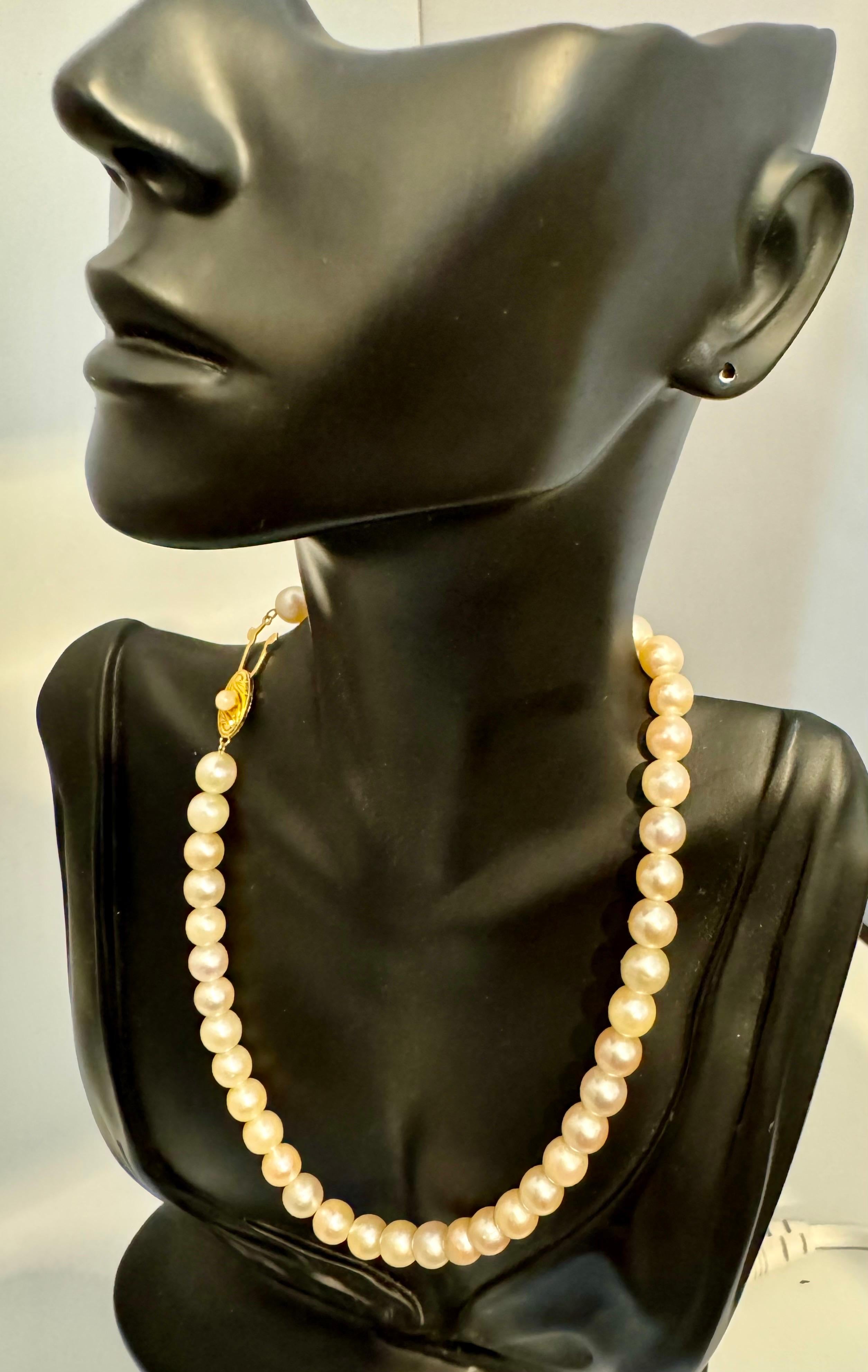 Vintage Cultured Akoya Pearl  Necklace Length 14