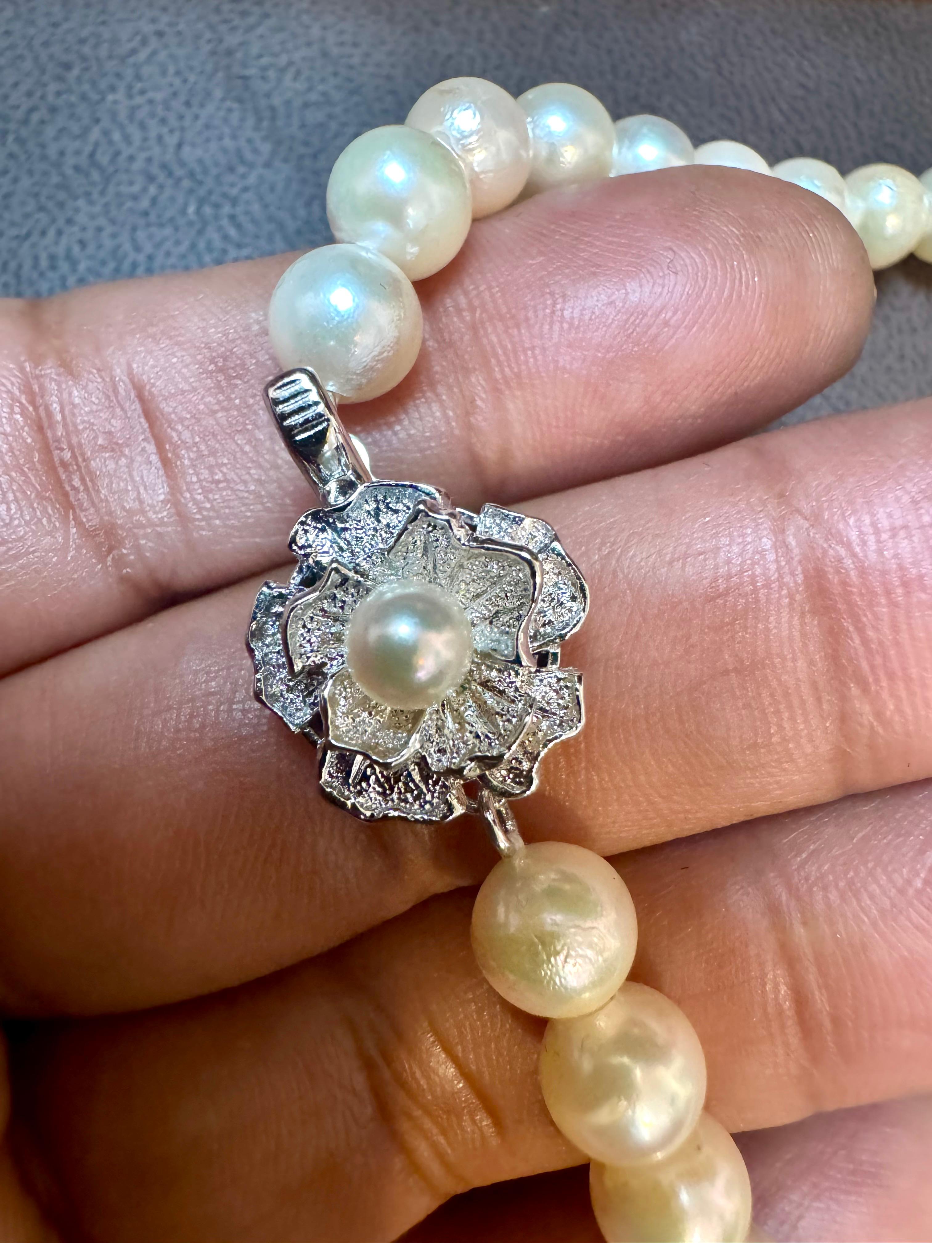 Vintage Cultured Akoya Pearl  Necklace Length 16