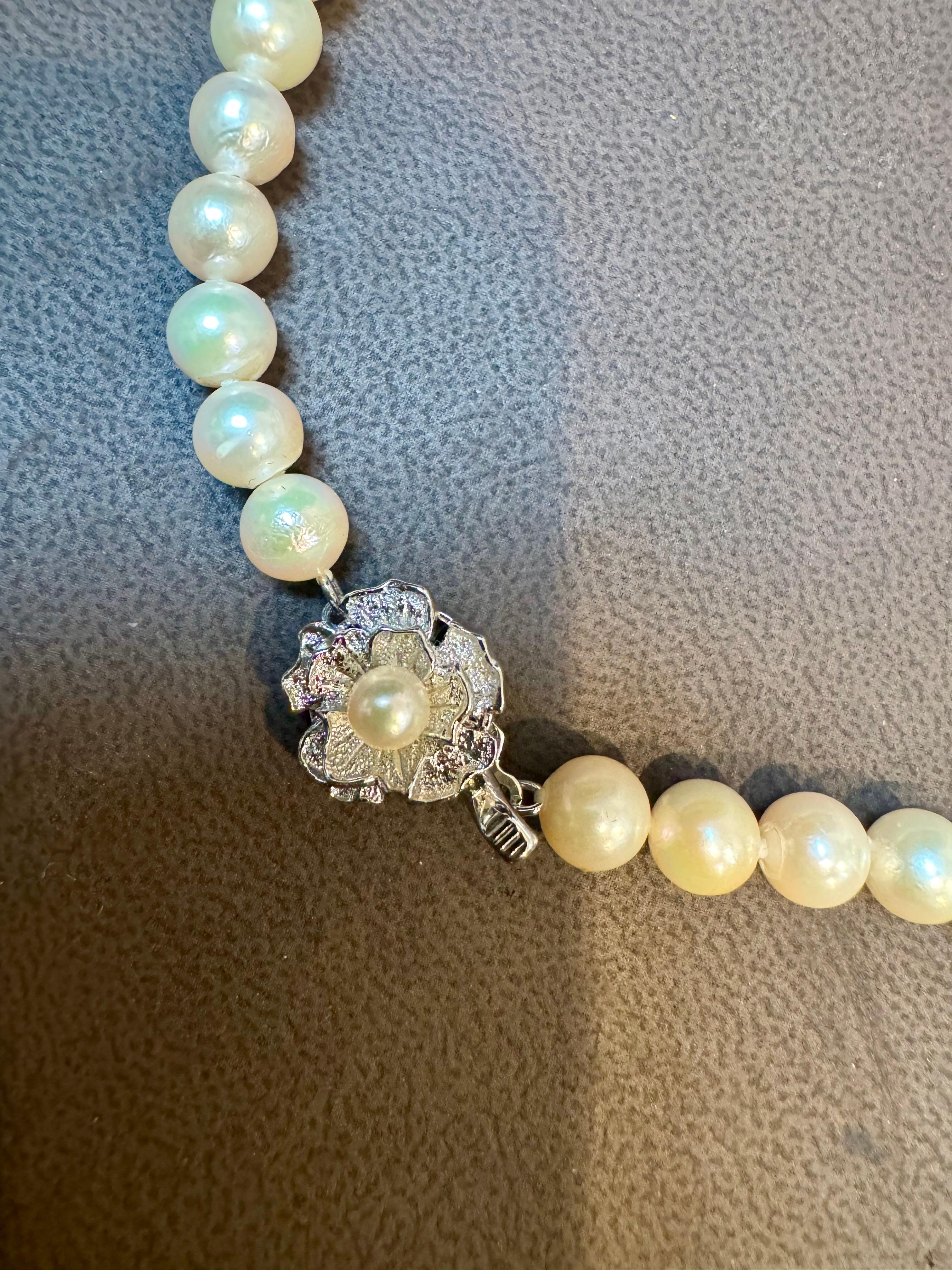 Vintage Cultured Akoya Pearl  Necklace Length 16