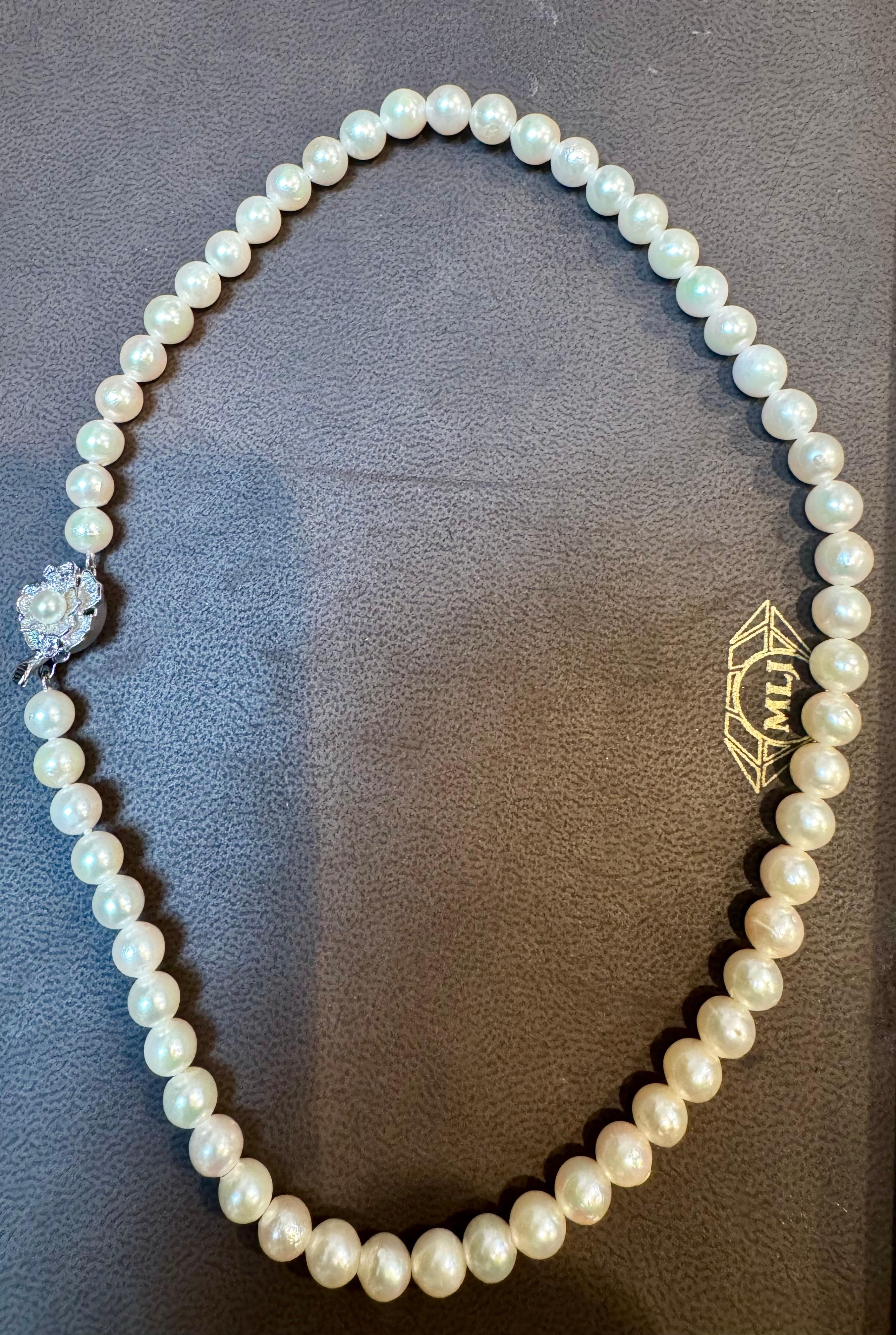 Vintage Cultured Akoya Pearl  Necklace Length 16
