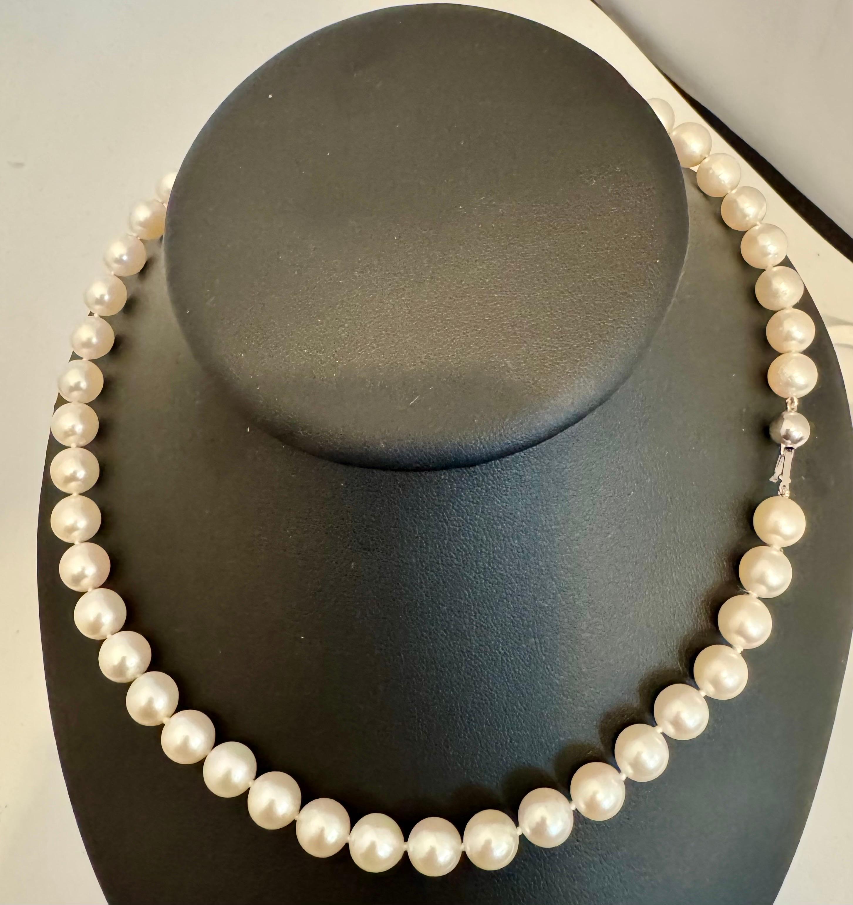 Perla Akoya coltivata vintage  Lunghezza della collana 17