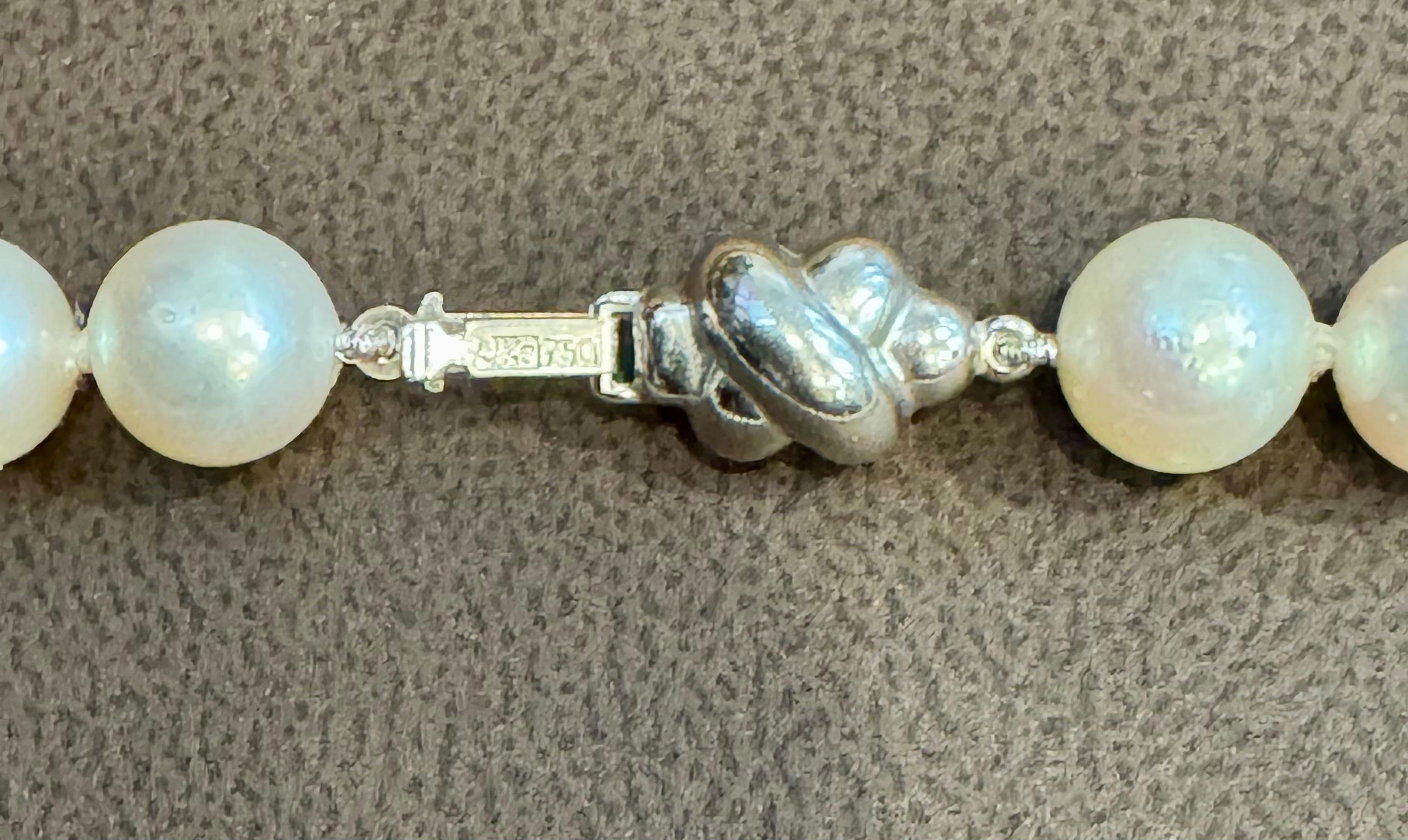 Vintage Cultured Akoya Pearl  Necklace Length 17