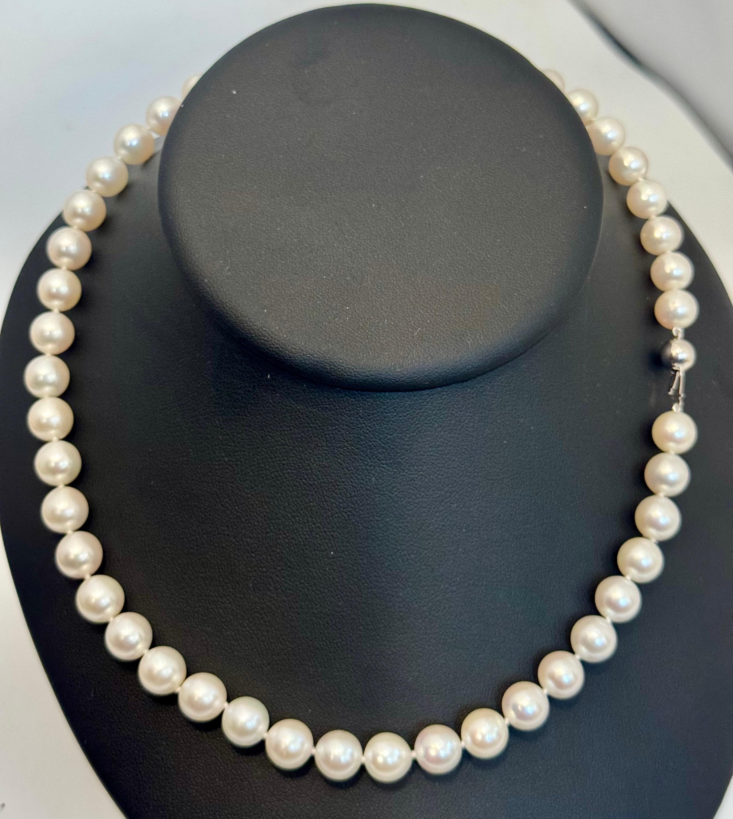 Perla Akoya coltivata vintage  Lunghezza della collana 17
