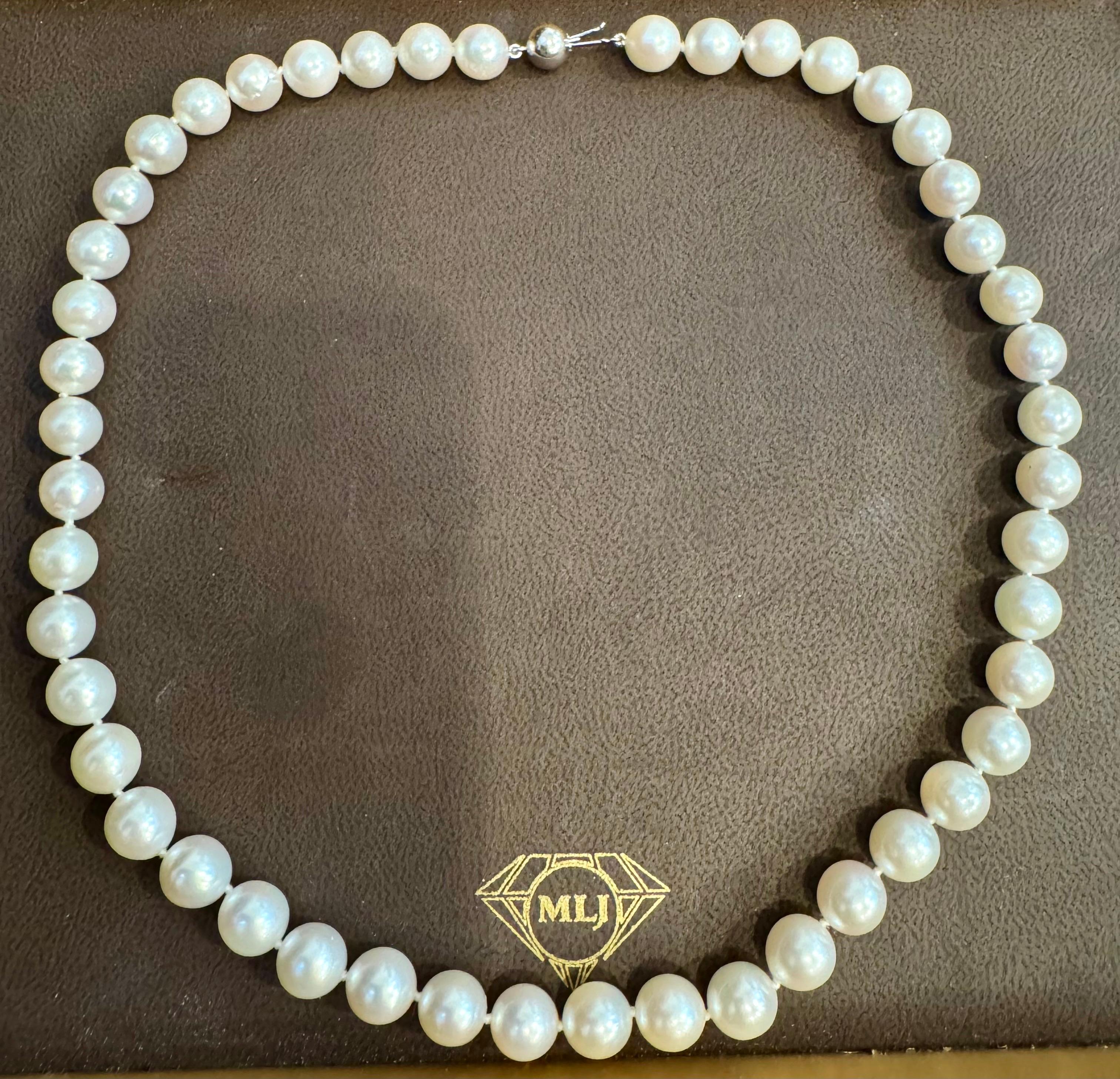 Perla Akoya coltivata vintage  Lunghezza della collana 17